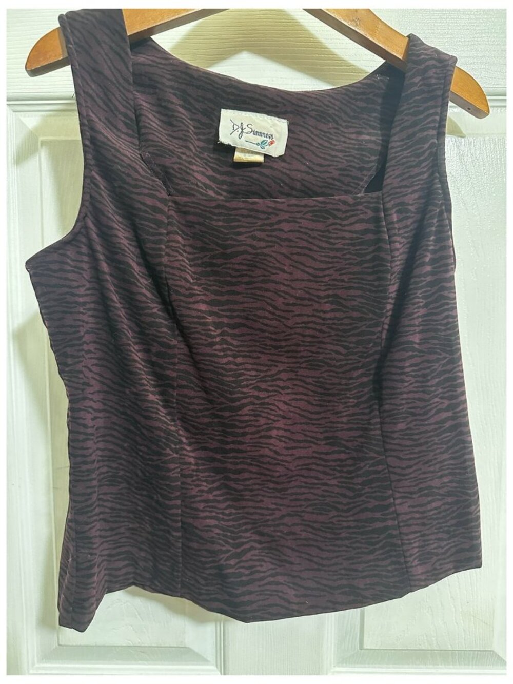 D J Summers Women's Sleeveless Top Blouse Cropped Striped Size 8M